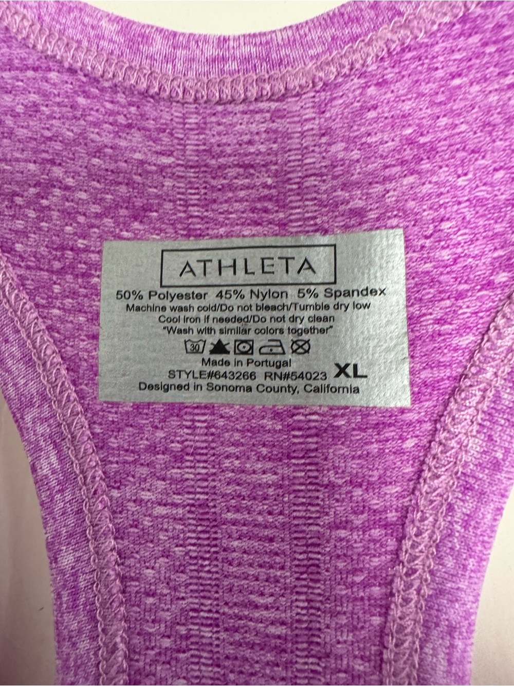 Athleta Heathered Lilac Racerback Tank XL - Picture 2 of 3